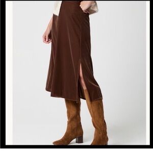 J. Crew Factory Rich Brown Midi Skirt